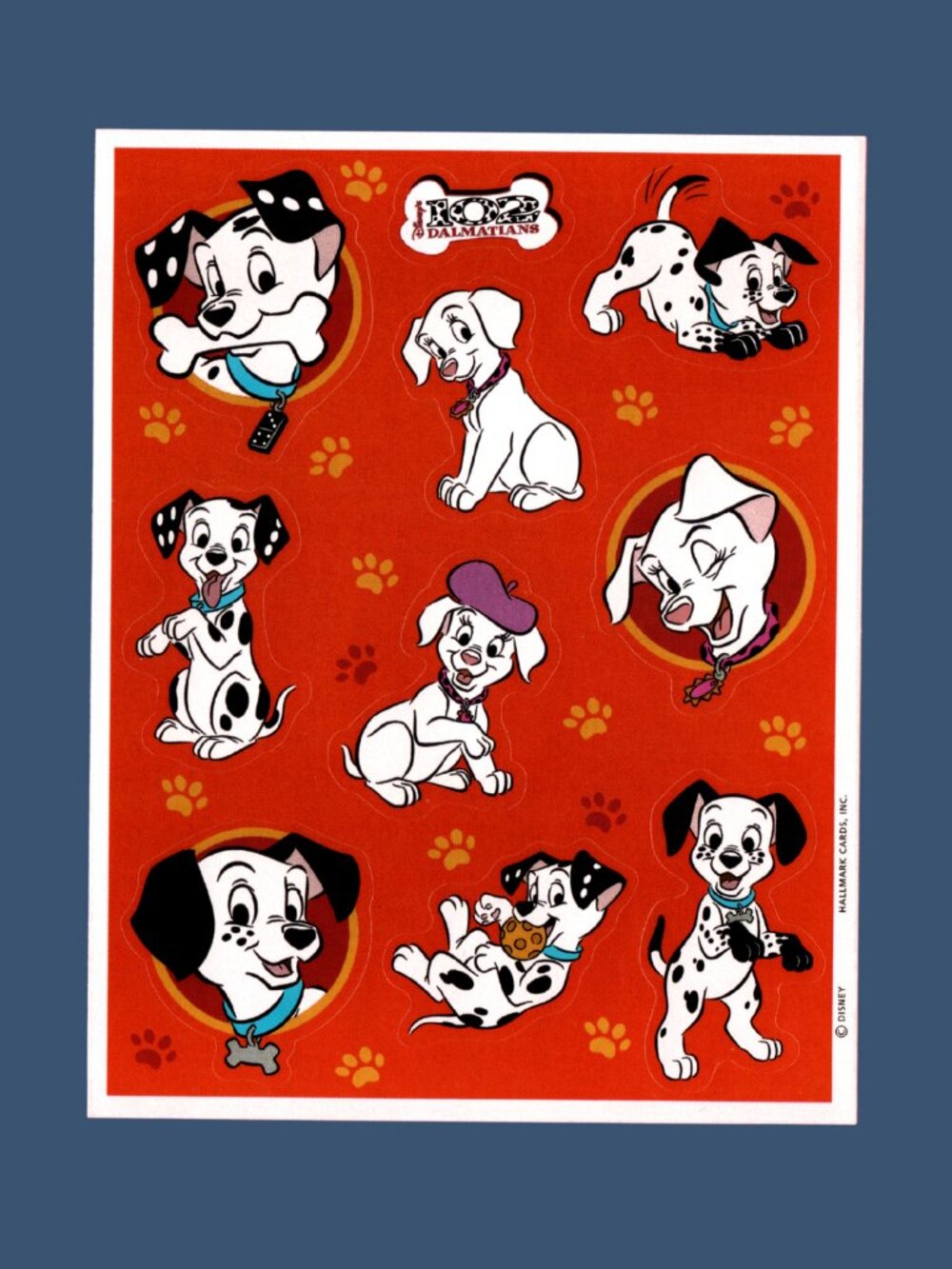 Hallmark x Disney 102 Dalmatians Y2K Sticker Sheet Retro Craft & Collecting
